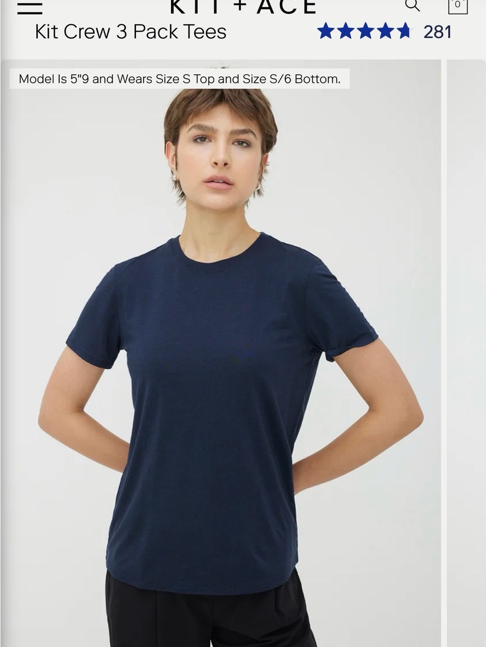 Kit and Ace Women’s Short Sleeve Crew Tee in Blue